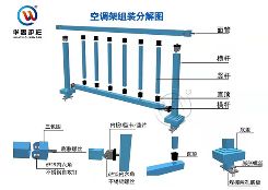 组装式锌钢空调架组装分解介绍